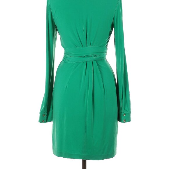 Vince Camuto mint green faux wrap long sleeve dress, 6 - Picture 4 of 12